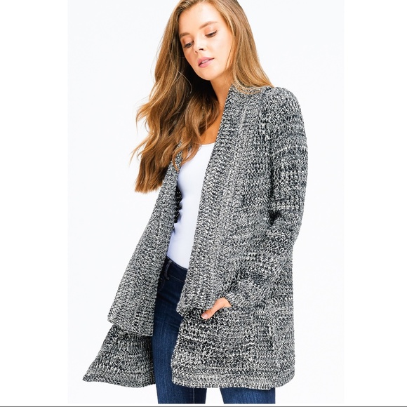 NWT Premium Two Tone Boho Chunky Weave Cardigan - Picture 3 of 6